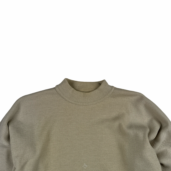 Stone Island 2000 Beige Spellout Cotton Crewneck Jumper - Medium