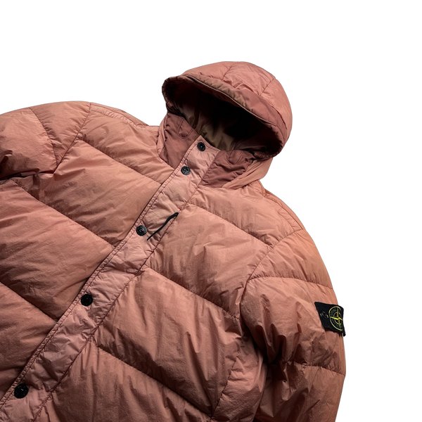 Stone Island Pink Crinkle Reps Down Puffer Jacket - 3XL