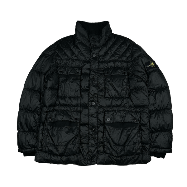 Stone Island Black Garment Dyed Down Puffer Jacket - 3XL
