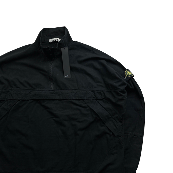 Stone Island 2021 Black Thick Cotton Ripstop Smock Pullover - XL