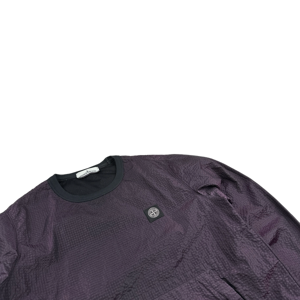 Stone Island 2017 Purple 3D Effect Nylon Metal Poplin Pullover Jumper - Small