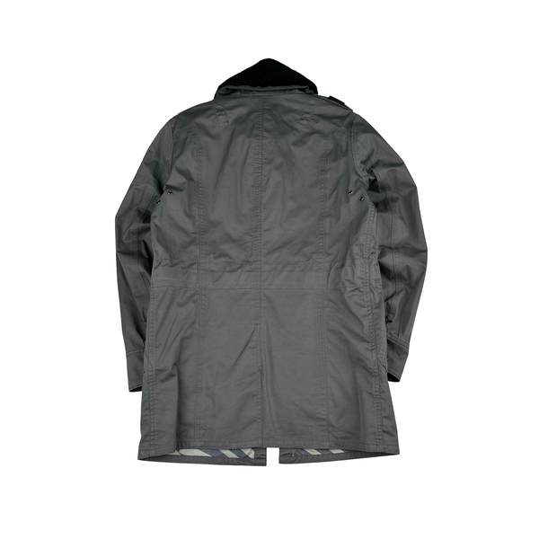 Ma Strum Grey Multi Pocket Long Lightweight Jacket - Small