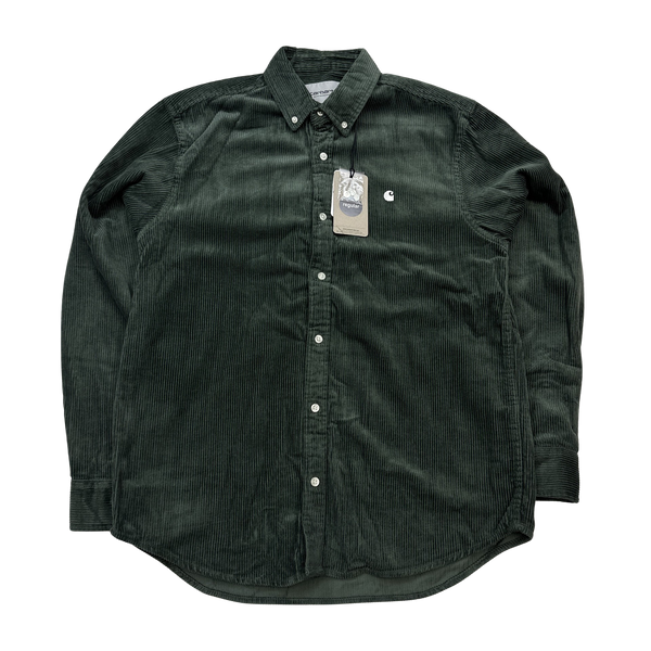 Carhartt WIP Green Corduroy Buttoned Overshirt - Medium