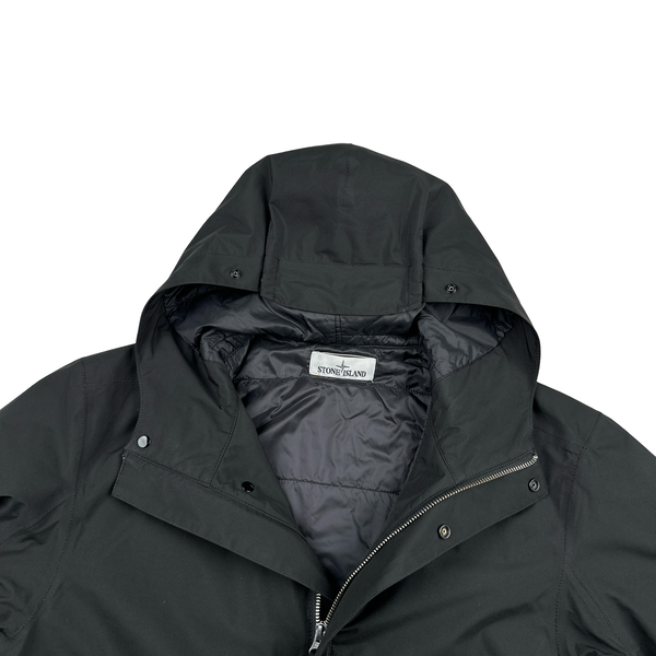 Stone Island Black Goretex Primaloft Paclite Hooded Jacket - Medium