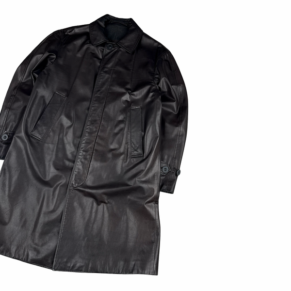 Louis Vuitton Vintage Leather Cashmere Liner Coat - Small