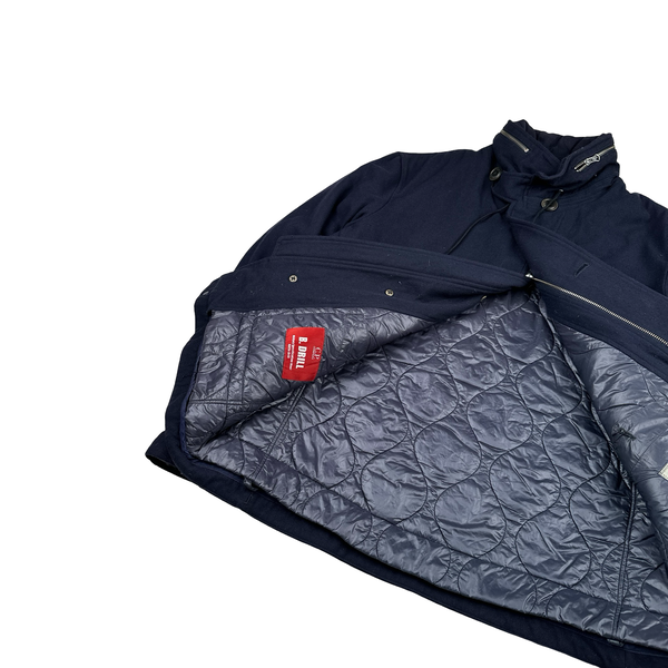Cp Company B Drill Navy Front Pockets Buttoned Lined Jacket - XXL