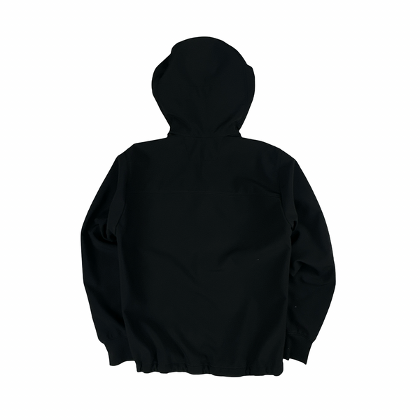 CP Company Black Soft Shell R Goggle Hooded Zipped Jacket - Small