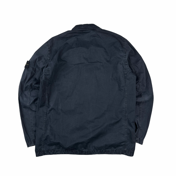 Stone Island 2021 Navy Cotton Double Pocket Overshirt - XL