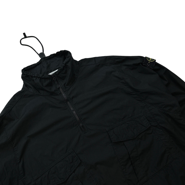 Stone Island 2023 Black Cotton Smock Overshirt - Large