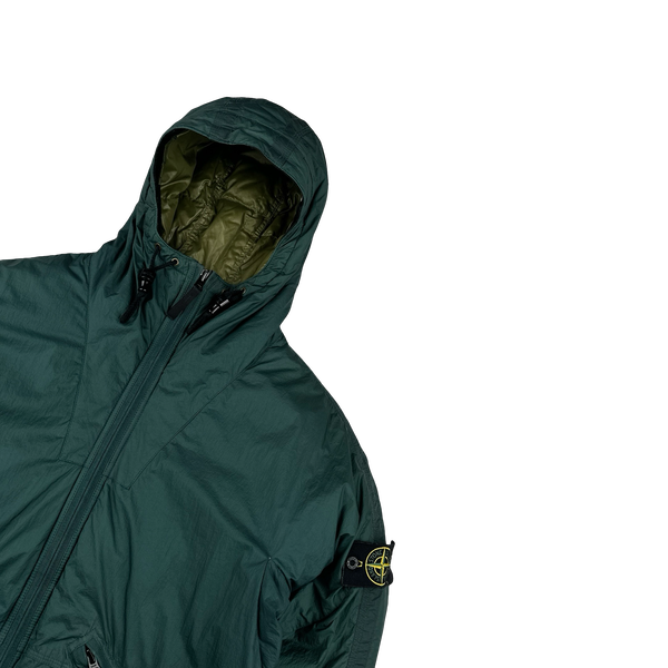 Stone Island 2009 Green Down Filled Padded Mesh Badge Jacket - Large