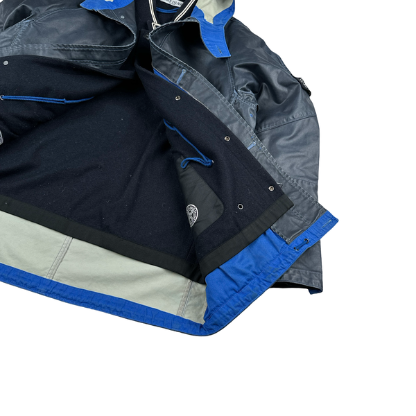 Stone Island Blue 2009 Dutch Rope Waxed Ice Jacket - XL