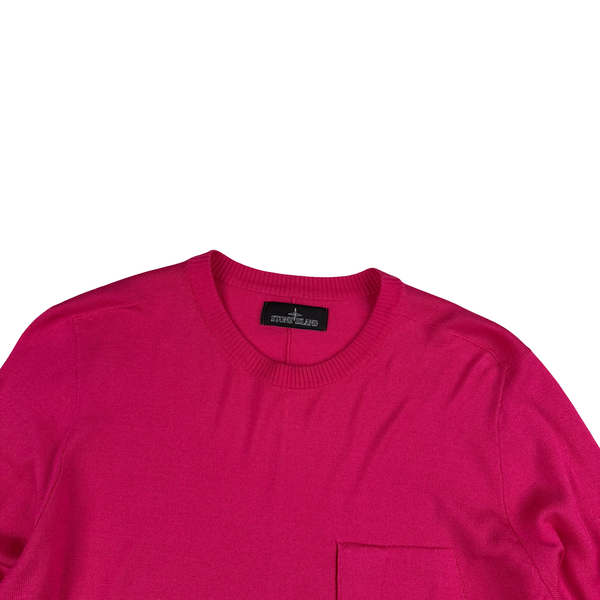 Stone Island 2018 Pink Shadow Project Knitted Crewneck - Large