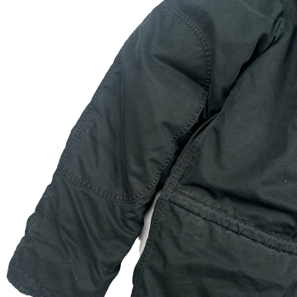 Ralph Lauren Black Fur Hooded Parka Jacket - Small