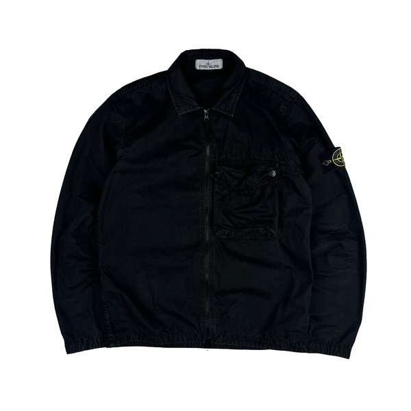 Stone Island 2021 Black Cotton Overshirt - Small