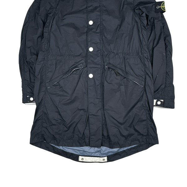 Stone Island 2010 Navy Blue Membrana TC Long Jacket - Medium
