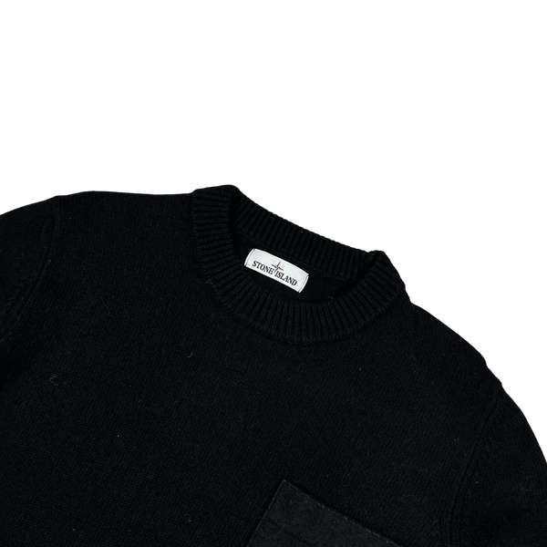Stone Island 2017 Black Wool Crewneck - XL