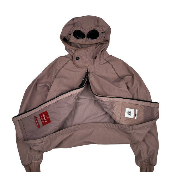 CP Company GD Shell Pink Hooded Lined Soft Shell Goggle Jacket - Medium