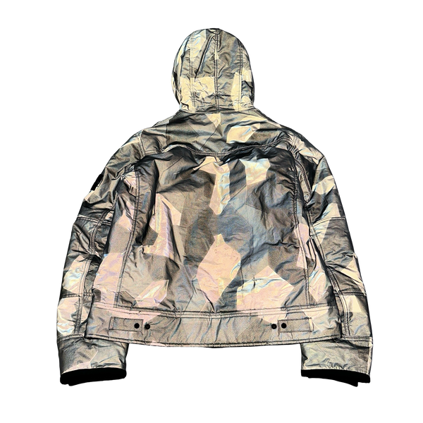 Stone Island 2012 Silver Fleece Lined Camo Reflective Jacket - Large