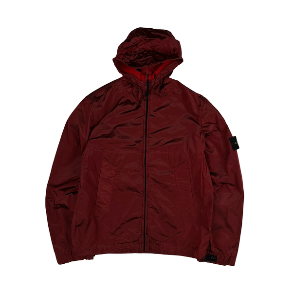 Stone Island 2005 Red Velvet Lined Shimmer Jacket - Medium