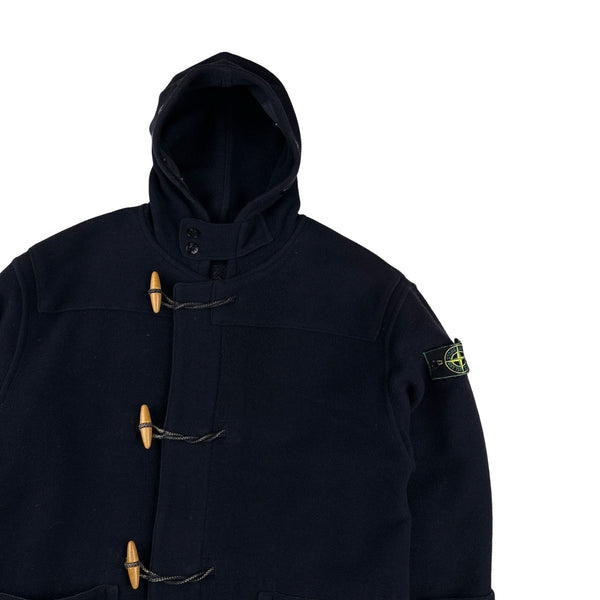 Stone Island 1988 Blue Montgomery Wool Duffle Coat - Medium