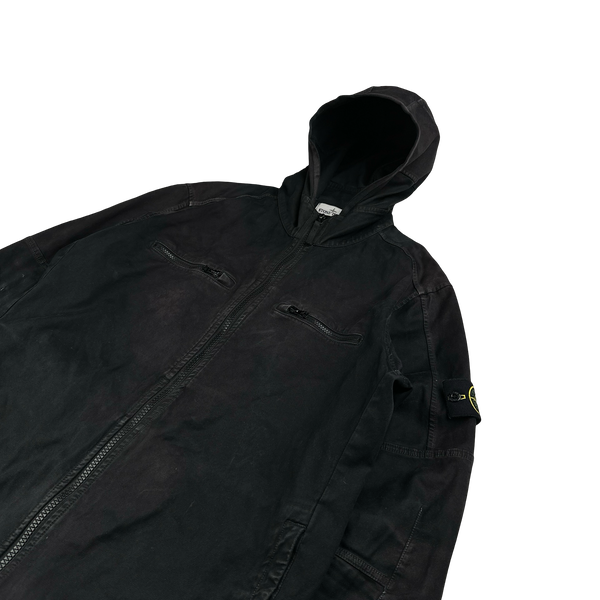Stone Island 2016 Black Thick Cotton Hooded Overshirt - XL