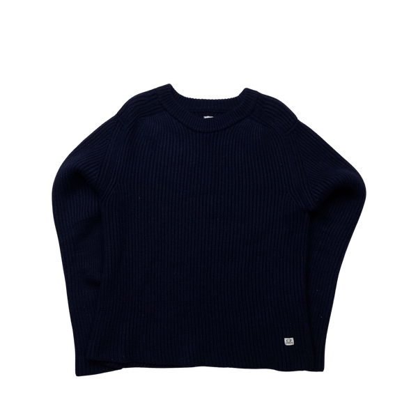 CP Company Navy Thick Ribbed Knit - XL