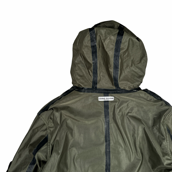 Stone Island 2008 Black Thick Wool Knit Nylon Liner 3 in 1 Jacket - XXL