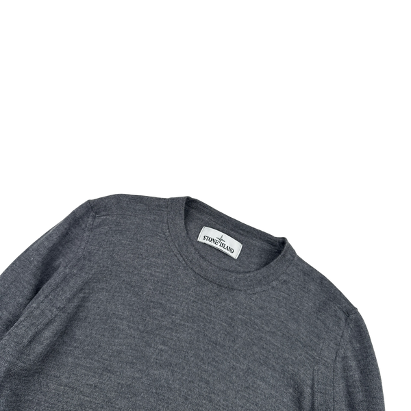 Stone Island 2020 Grey Merino Wool Crewneck Jumper - Medium