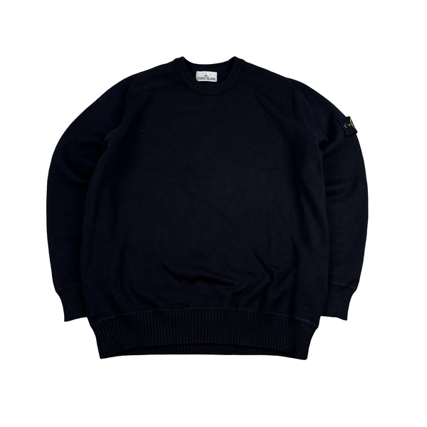 Stone Island 2022 Black Knitted Crewneck Jumper - XL