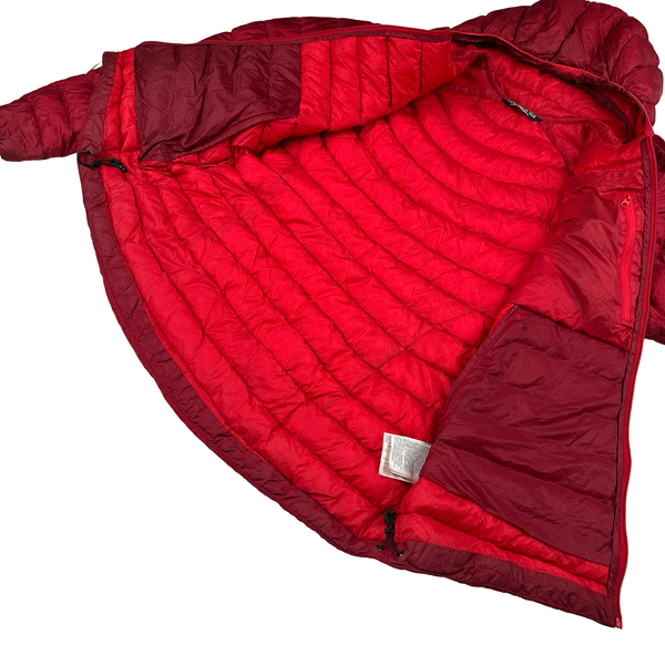 Arcteryx Women's Red Down Filled Cerium LT Zipped Hooded Jacket - Medium