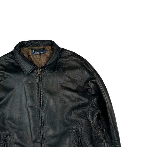 Ralph Lauren Black Heavyweight Leather Jacket - XL