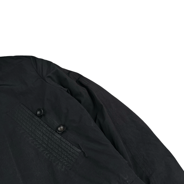 CP Company 2010 Black Nylon Down Filled Quilted Long Puffer Jacket - Large