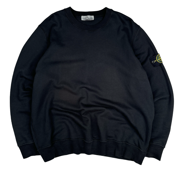 Stone Island 2022 Black Cotton Crewneck Sweatshirt - XXL