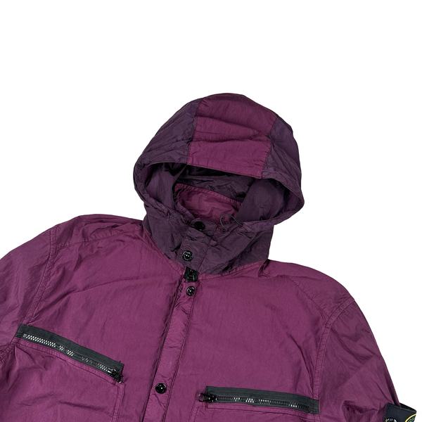 Stone Island 2015 Purple Nylon Metal Hooded Overshirt - XXL