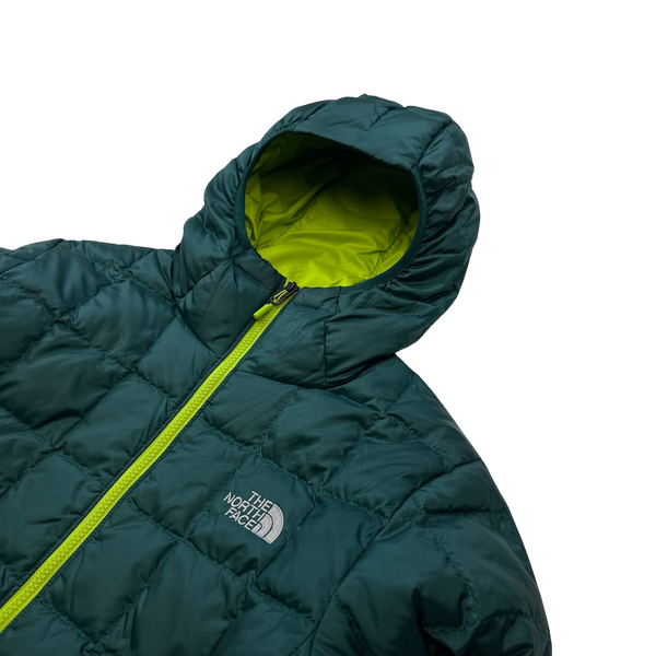 North Face Green Down Quilted Jacket - Small