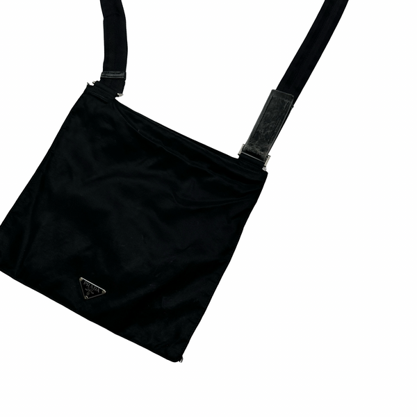 Prada Black Nylon Emblem Side Bag