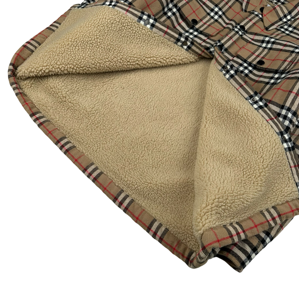 Burberry Nova Check Fleece Lined Buttoned Flannel Jacket - Medium