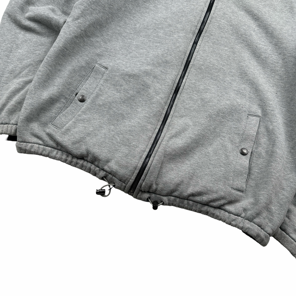Prada Black Tab Navy Nylon/Grey Fleece Reversible Jacket - 3XL
