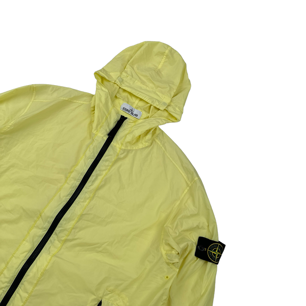 Stone Island 2020 Yellow Skin Touch Nylon Hooded Jacket - Large