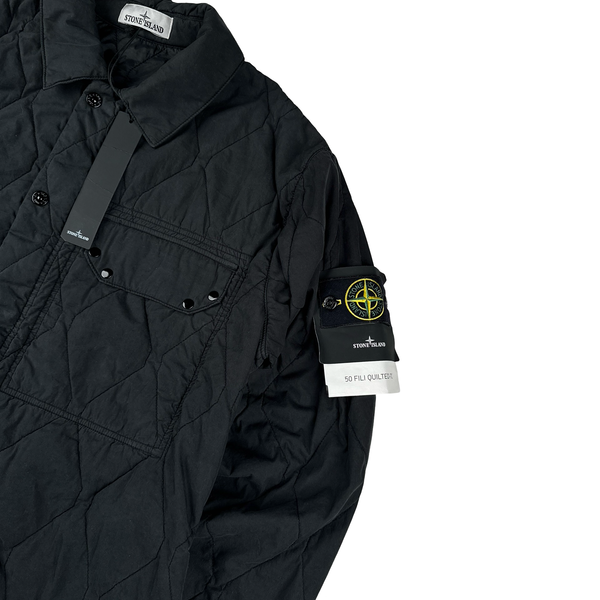 Stone Island 2022 Black 50 Fili Quilted TC Jacket Large Mat's Island