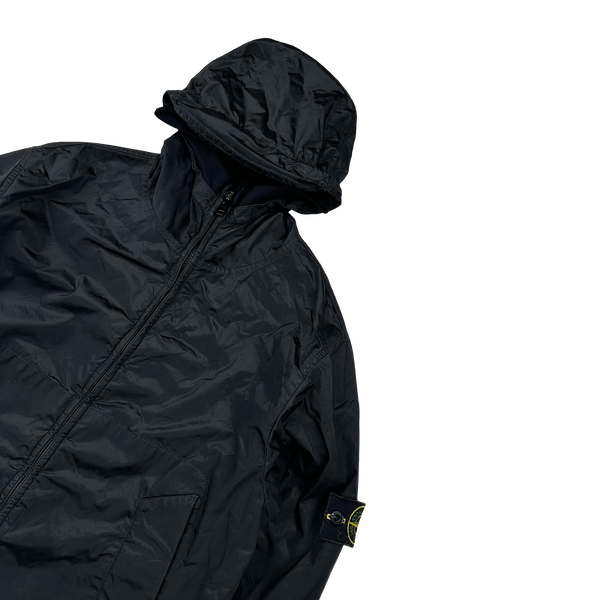 Stone Island 2005 Black Velvet Lined Shimmer Jacket - Medium