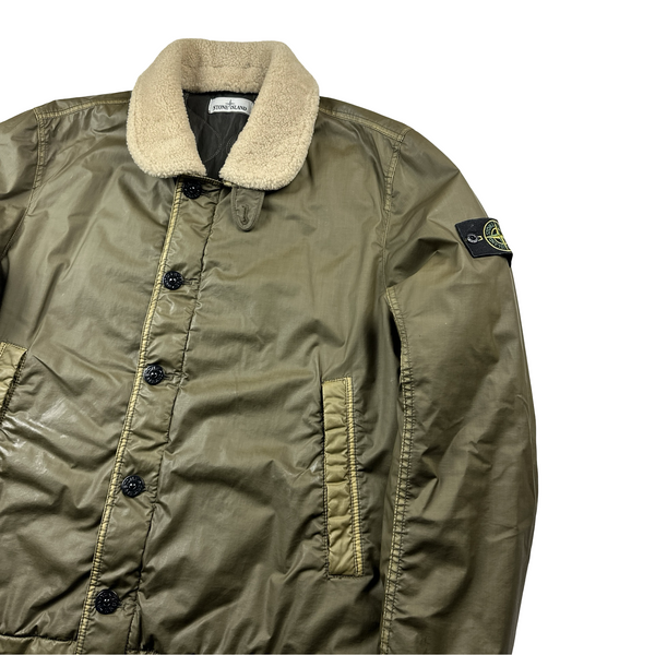 Stone Island 2015 Mussola Gommata Sherling Flight Jacket - XXL