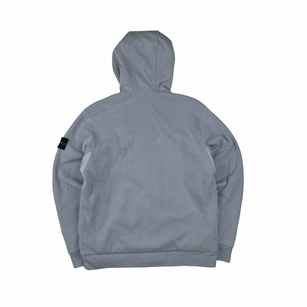 Stone Island 2024 Baby Blue/Navy Reversible Zip Up Hoodie Jacket - Large