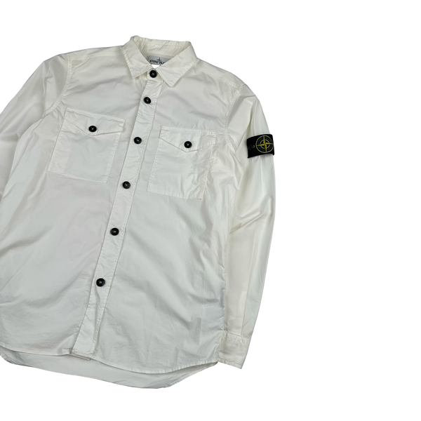 Stone Island 2017 White Cotton Buttoned Shirt - Large
