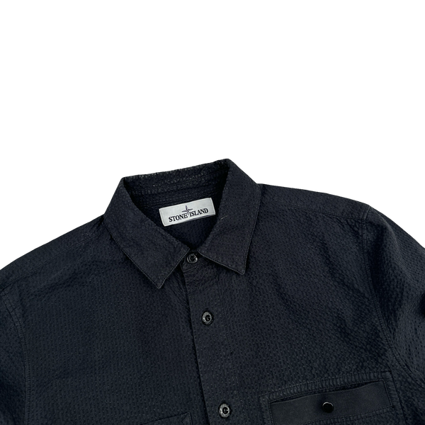 Stone Island 2020 Black 3D Cotton Tela Buttoned Shirt - Small