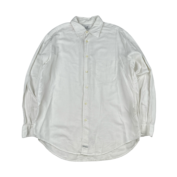 CP Company 1999 White Lino Flax Buttoned Shirt - Medium