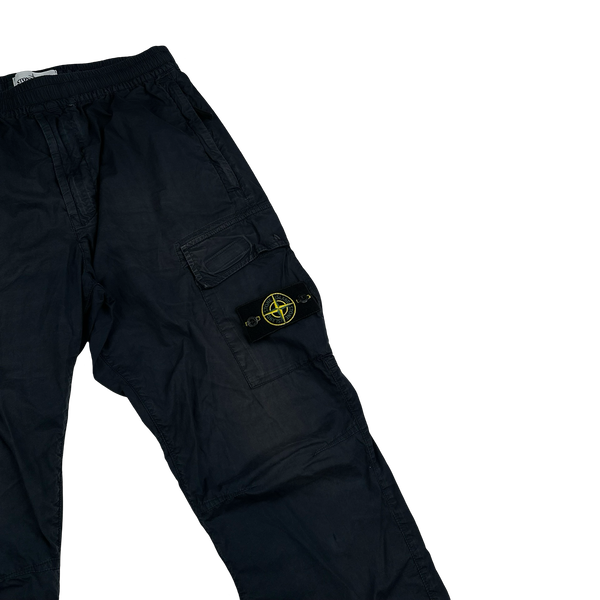 Stone Island 2021 Black Regular Tapered Cargo Trousers - 32"