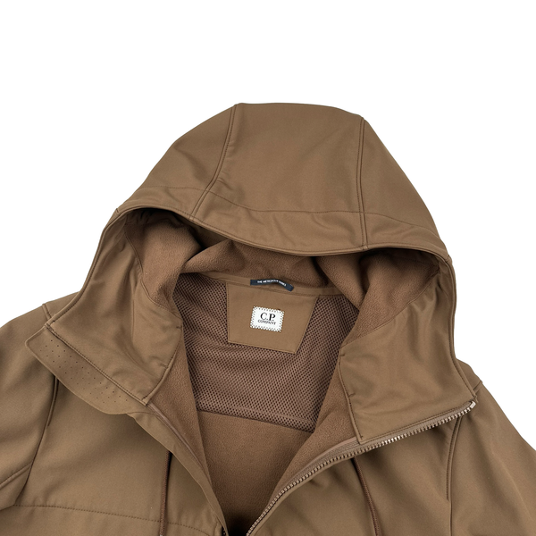 CP Company Brown Metropolis Fleece Lined Mesh Soft Shell Jacket - Large