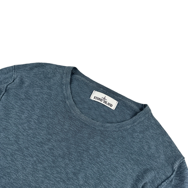 Stone Island 2017 Blue Soft Knit Crewneck - Large