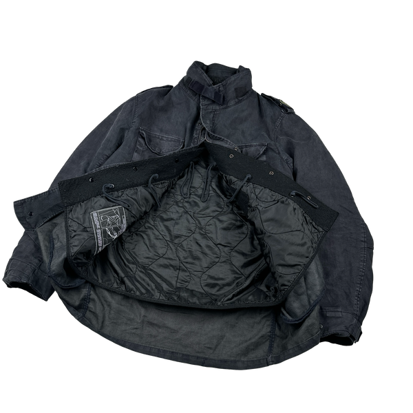 Stone Island 2012 Navy Lino Flax Multi Pocket Lined Zipped Jacket - Large